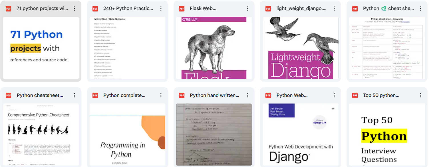 Python Handwritten Notes, Interview Questions, CheatSheet, Django & Flask Resources