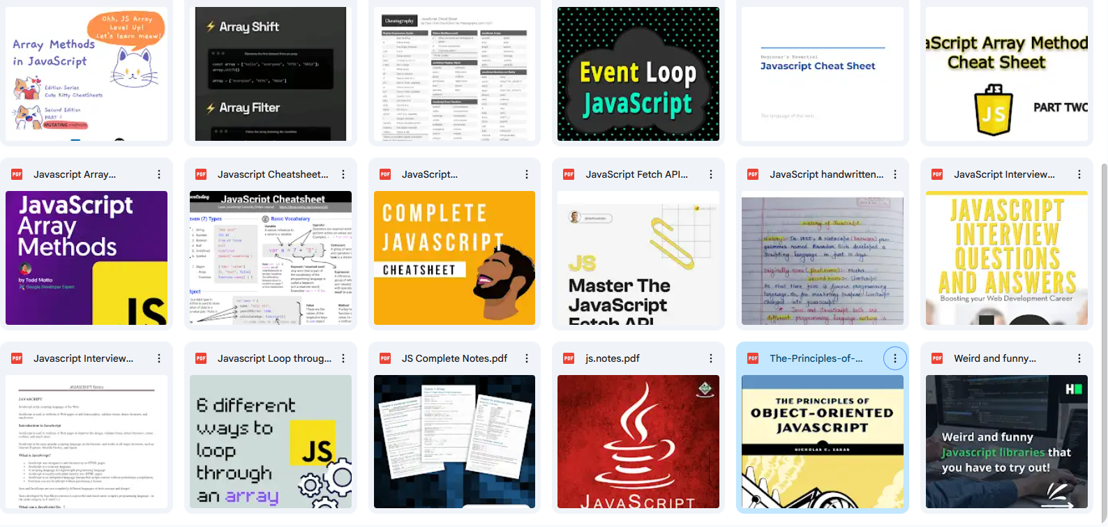 JavaScript Handwritten Notes, Cheat Sheets, and Interview Preparation Guide